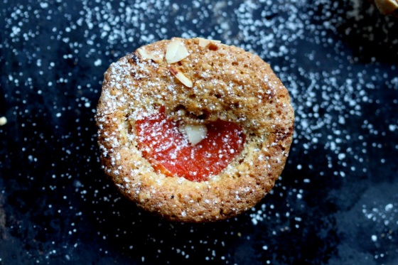Almond tea cakes with red grapefruit